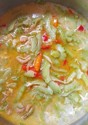 Foto resep Pare masak ebi kuah santan