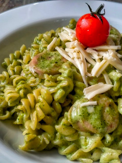 Foto resep Pasta Fusilli Green Carbonara