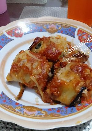 Une photo de Roulés d'aubergines farcies
