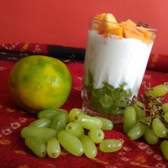 A picture of Tri colour fruit cream.