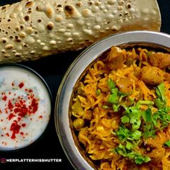 A picture of Soya Chunks Biryani.