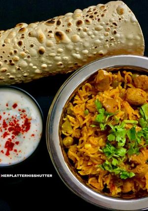 A picture of Soya Chunks Biryani.