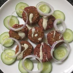 A picture of Beetroot falafal.