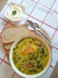 Ciorbă de salată cu slănină friptă și paparadă