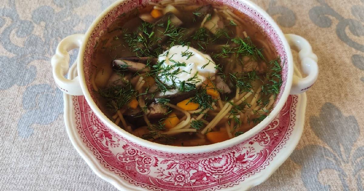 Рецепт супа с лесными сушеными грибами