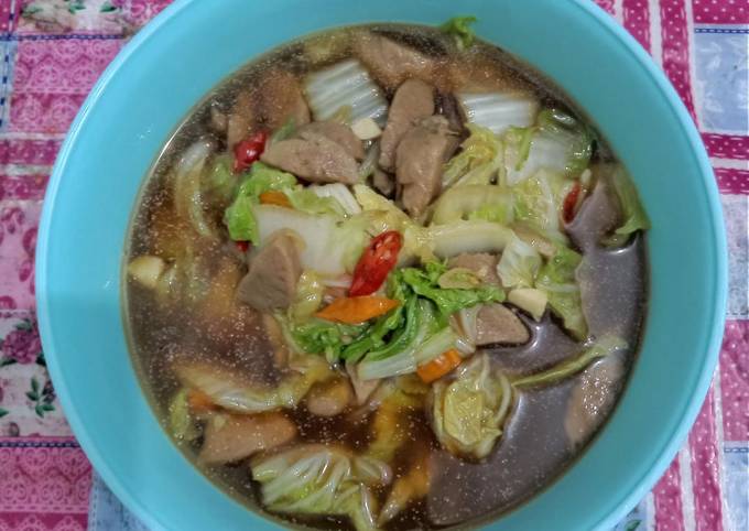 Langkah Mudah untuk Membuat Tumis sawi putih + bakso yang Lezat