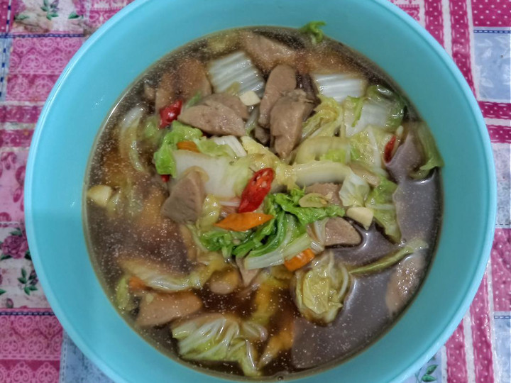 Resep Tumis sawi putih + bakso, Enak