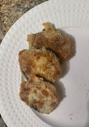 Una foto de Milanesas de berenjena al horno