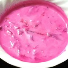 Beetroot raita A picture of Beetroot raita.