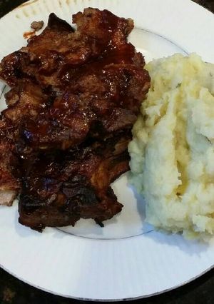 A picture of Brad's 3 mustard bbq short ribs.