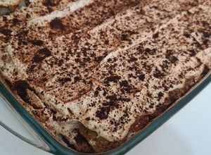 Una foto de Tiramisú sin licor y sin huevo