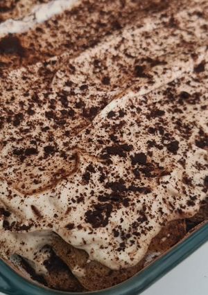 Una foto de Tiramisú sin licor y sin huevo