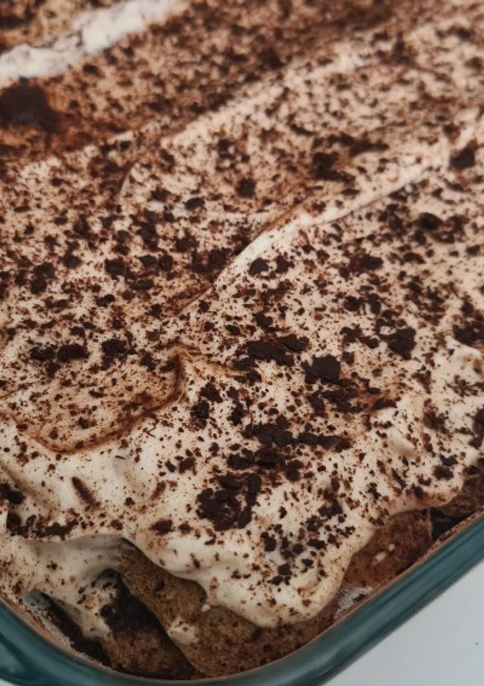 Una foto de Tiramisú sin licor y sin huevo