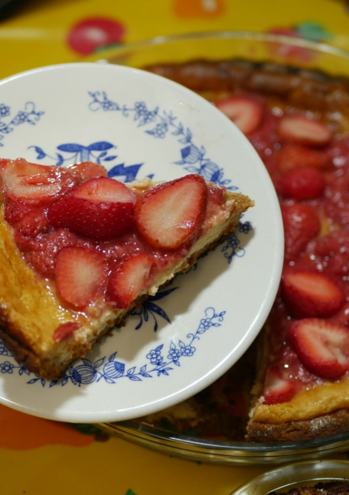 Una foto de Pay de Queso con Fresas