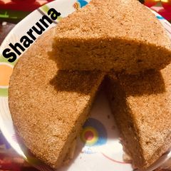 A picture of Golden Rava Cake.