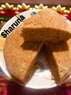 A picture of Golden Rava Cake.