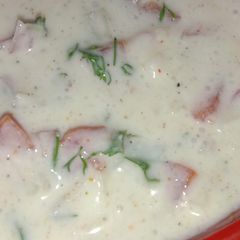 A picture of Cucumber tomato raita.