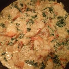A picture of Tuscan Shrimp in creamy garlic sauce.