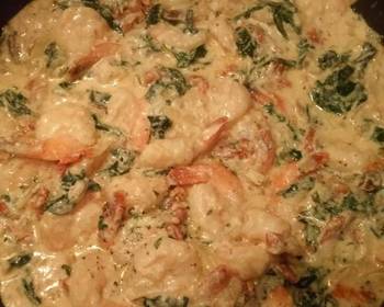 Easy Fast Cooking Tuscan Shrimp in creamy garlic sauce Delicious Nutritious