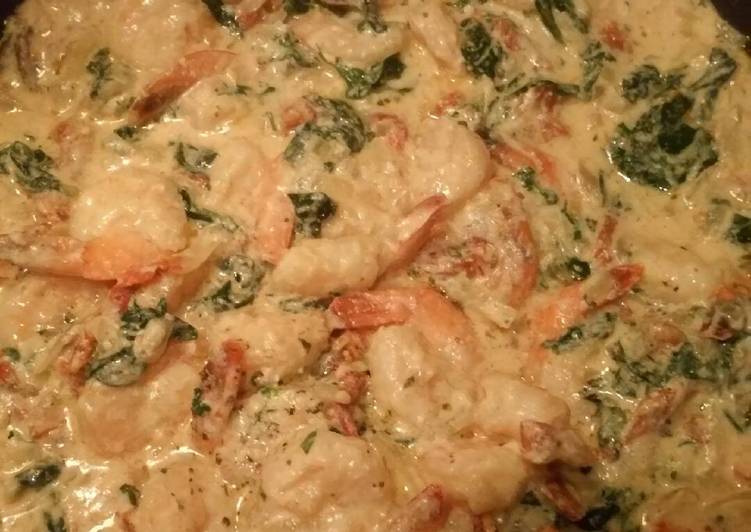 Easiest Way to Prepare Homemade Tuscan Shrimp in creamy garlic sauce