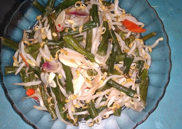 Tumis toge + kacang panjang