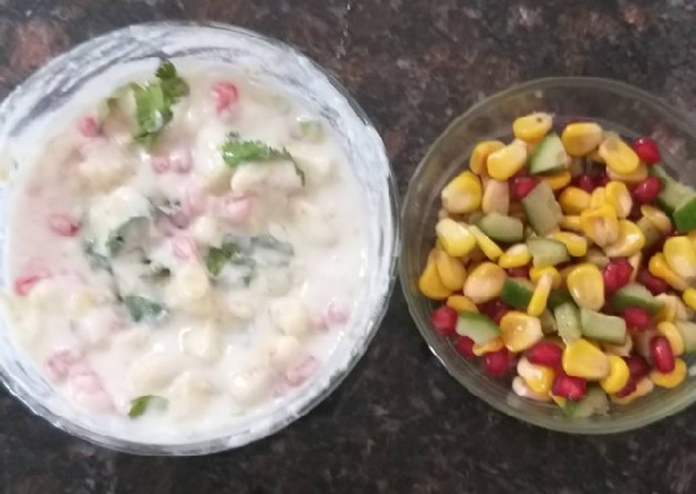 Side dish recepies Apple banana Raita Corn salad Healthy