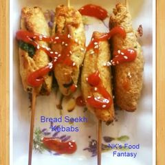 A picture of Bread Seekh kebabs.