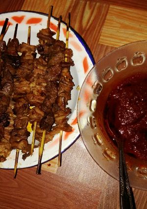 Foto resep Sate Banjar + Sambal kacang #FestivalResepAsia #Indonesia#sapi