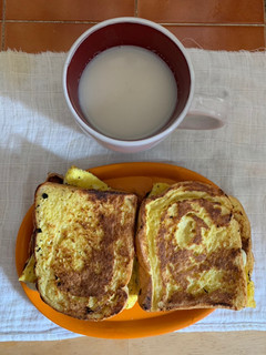 Una foto de Tortilla de pan con mozzarella y jamonada