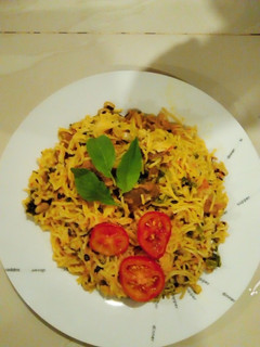 A picture of Fried Spag&beans.
