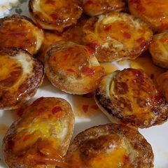 A picture of Khai Luk Koei (fried hard boiled eggs).