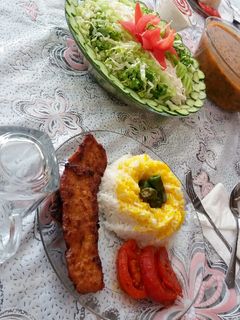 عکسی از دستور کباب تابهُ با برنج