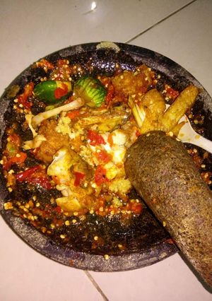 Foto resep Penyet ayam,terong oncom