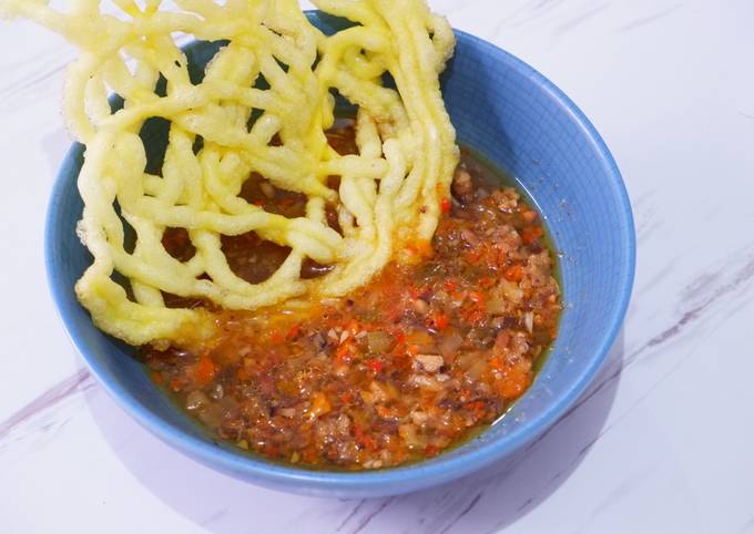 Cara bikin 18. Sambal Kerupuk Mie Cara bikin 18. Sambal Kerupuk Mie