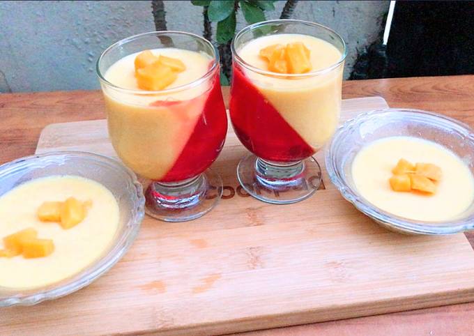 How to Make Perfect Mango Pudding with jelly 😋