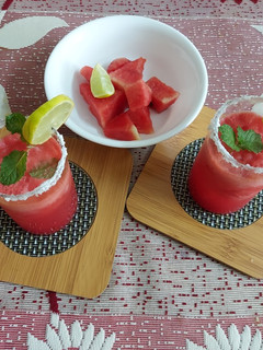 A picture of Watermelon Mojito Mocktail.