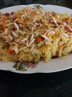 صورة لوصفة رز بالخضار على طريقتي