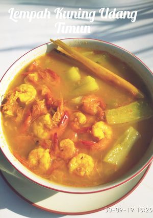 Foto resep Lempah Kuning Udang Timun