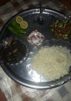 صورة لوصفة ملوخية ورق على الطريقة الحلبية
