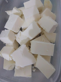 A picture of Homemade Paneer (Cottage cheese).