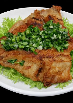 Hình của món SP.0454 - Cá Lóc Chiên Giòn Mỡ Hành.