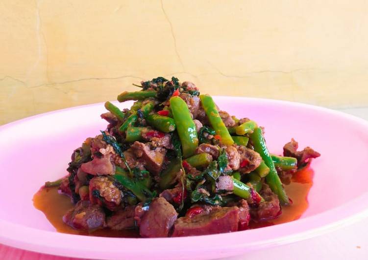 Resep Tumis buncis ati ampela daun kemangi, Enak Banget
