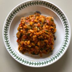 Baked beans with attitude A picture of Baked beans with attitude.