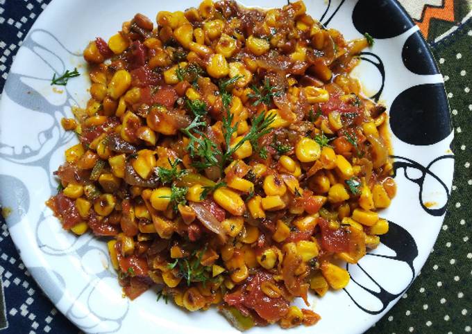 Spicy Corn Chaat Recipe