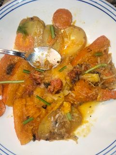 Una foto de Calabaza al horno con vegetales varios
