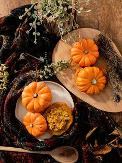 Une photo de Risotto au potimarron saint agur et courge