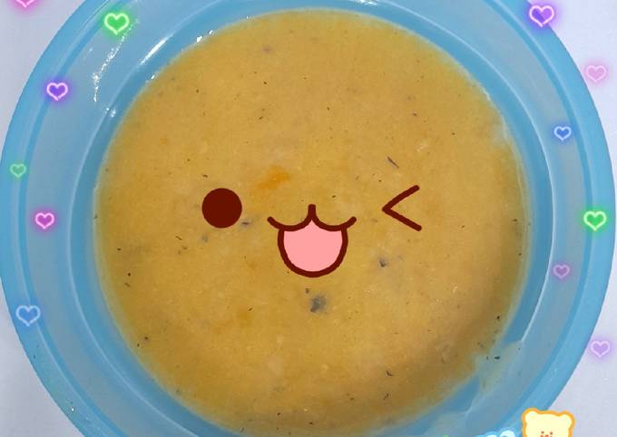 Mpasi Sederhana : Bubur Wortel Kaldu Ceker Ayam Kampung