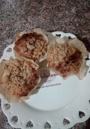 Une photo de Apple crumble muffin