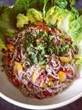 Thai minced pork salad (larb moo ลาบหมู)