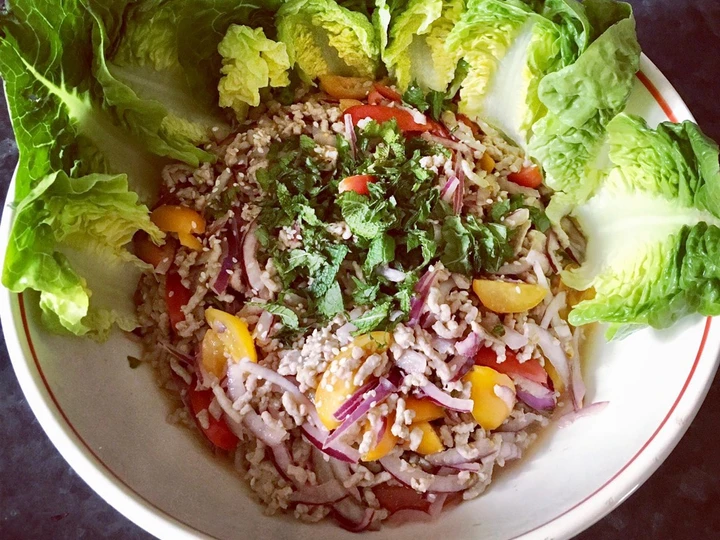 Easy Way Prepare Recipe Thai minced pork salad (larb moo ลาบหมู) that is Delicious, Addictive}